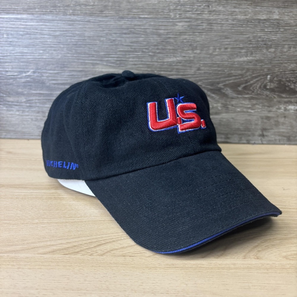 Michelin Hat Cap Strap Back Black Embroidered Advertising Promo Mens US Logo